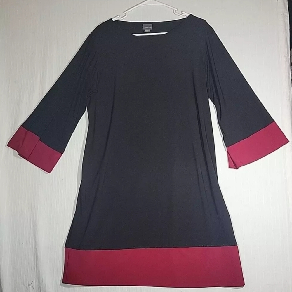 Covington Womens Black Red Dress Size 1X